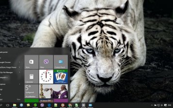 White Tiger Theme Desktop