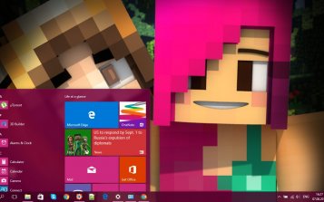 Minecraft Girls Theme Desktop