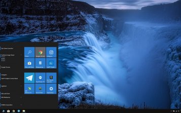 Forest Waterfall Theme Desktop
