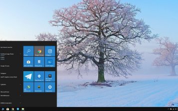 White Winter Tree Theme Desktop