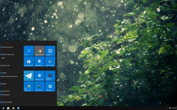 Rain in Forest Theme Desktop