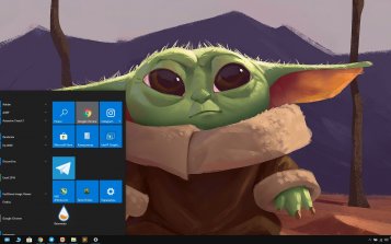 Baby Yoda Theme Desktop