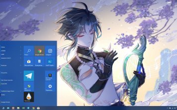 Xiao (Genshin Impact) Theme Desktop