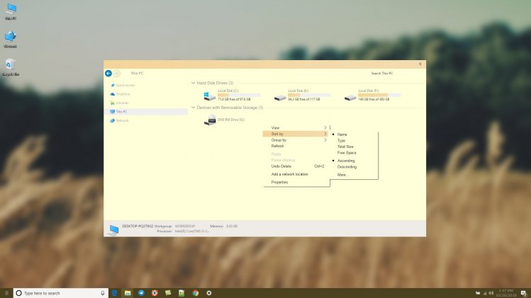 Windows 10 after skin instaled