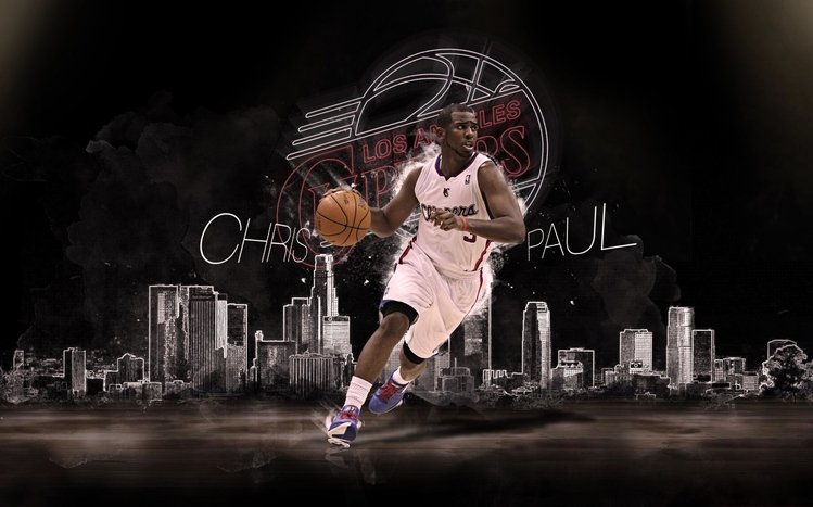 Download Chris Paul Clippers White Three Jersey Wallpaper