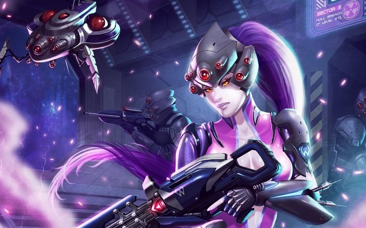 Wallpaper girl, lies, blue color, Overwatch, Sombra for mobile and desktop,  section игры, resolution 1920x1537 - download