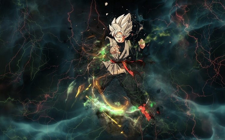 Goku Anime Boy Dark Art Black Background 4K HD Dragon Ball