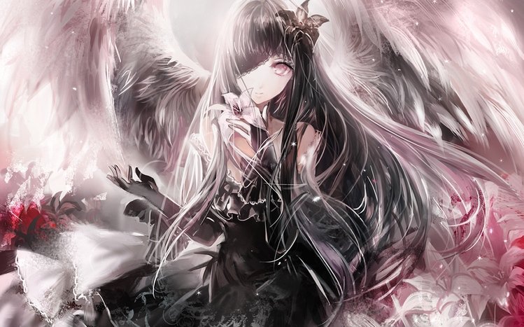 anime angel with black hair