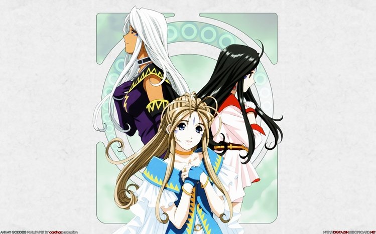 Oh My Goddess! Belldandy Skuld Urd Anime Poster manga picture with solid  wood hanging scroll canvas painting - AliExpress