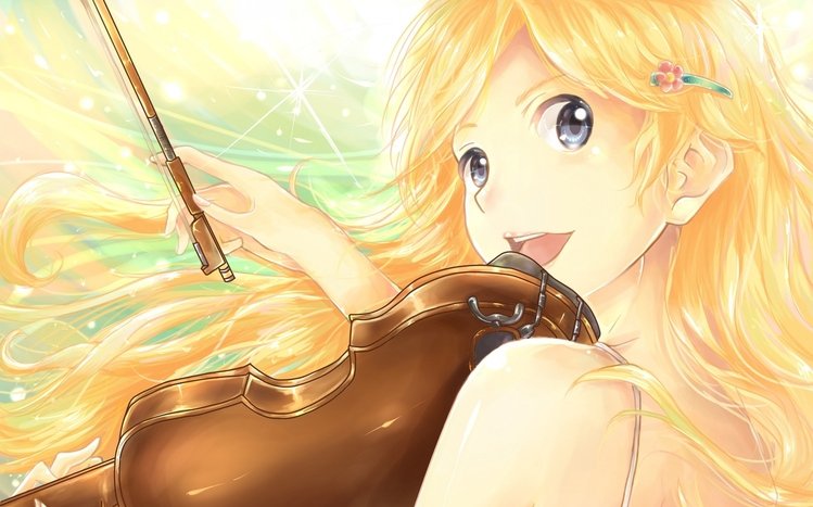 Wallpaper look, girl, violin, anime, Shigatsu wa Kimi no Uso for