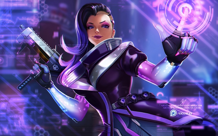 Sombra (Overwatch) Windows 10 Theme - themepack.me
