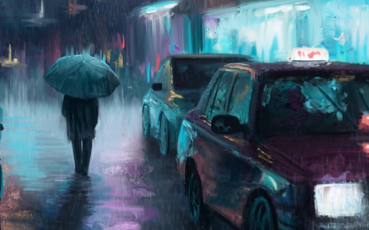 Rainy City Night Windows 10 Theme - themepack.me